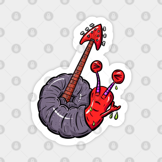 Rock Snail! Guitar Or Mollusc? Red Hot! Magnet by Squeeb Creative