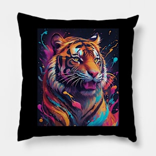 Relaxed Powerful Tiger Cat Pillow