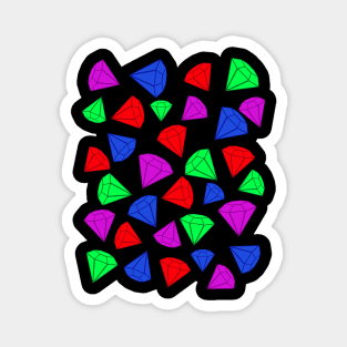 Colorful Gems (Black) Magnet