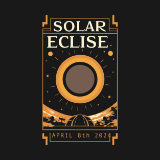 Total Solar Eclipse April 8th 2024- Art Deco style T-Shirt