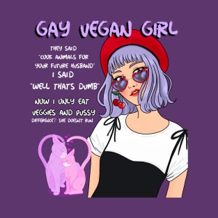 Lesbian Vegan Punk Hipster Girl T-Shirt