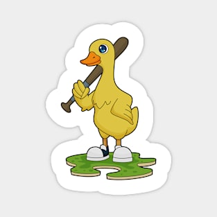 Duck at Baseball with Baseball bat Magnet