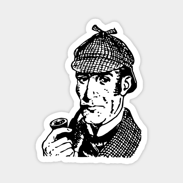 Sherlock Holmes Magnet by Vintage Sketches