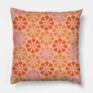 Mod flower pattern (pink and orange) Pillow