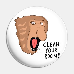 Clean Your Room -  Funny Cartoon Illustration of Proboscis Monkey Pin