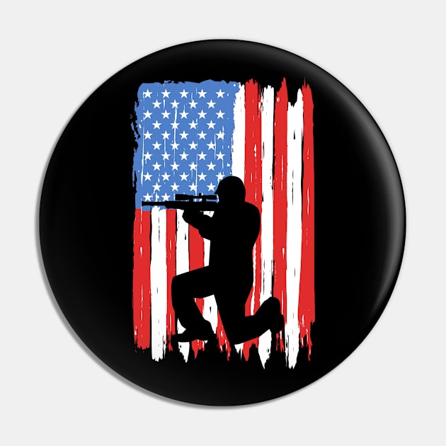 American Flag Airsoft Graphic Pin by adik
