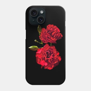 Carnations - Two Red Carnations with Buds Phone Case