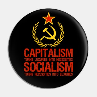 Capitalism Turns Luxuries Into Necessities, Socialism Turns Necessities Into Luxuries Pin