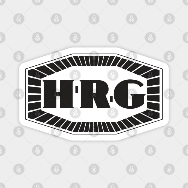 HRG Sports cars emblem - 1930's -1950's - classic black print Magnet by retropetrol