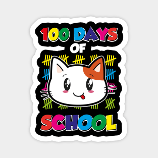 100 days of school Cute Cate Graphic Magnet