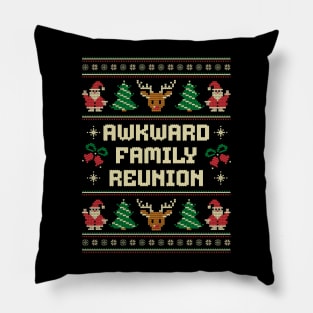 Awkward Family Reunion - Ugly Christmas Sweater Pillow