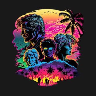 Synthwave 80s neon people T-Shirt