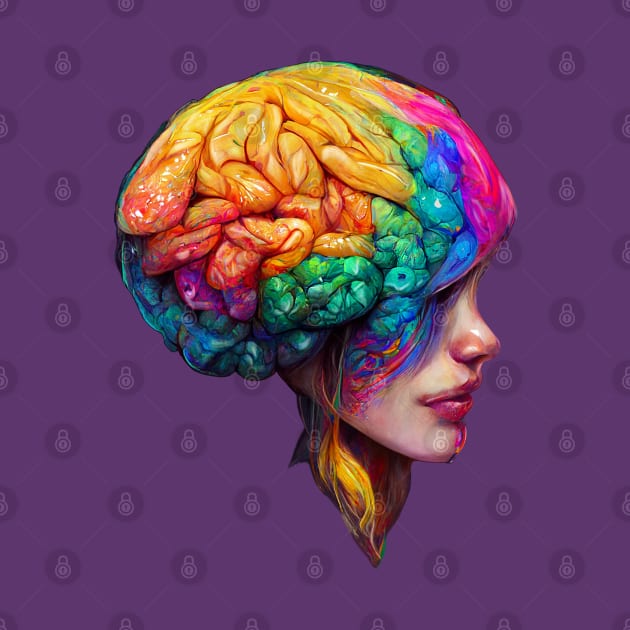 Creative Colourful Human Brain by Bondoboxy