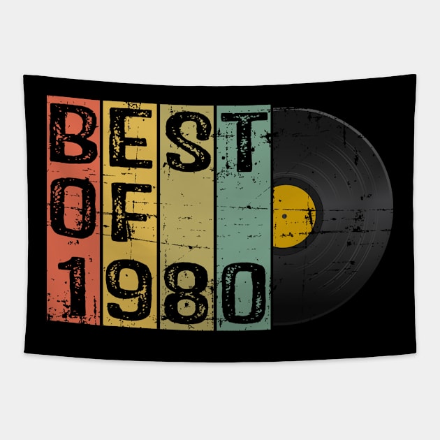 Retro Vintage Birthday Gift For Him or Her Best of 1980 Tapestry by RW