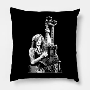 Jimmy Page With Guitars Pillow