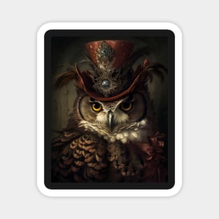 Victorian Owl Gentleman Magnet