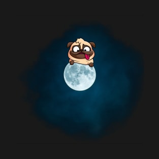 The cute little Pug in the Moon T-Shirt