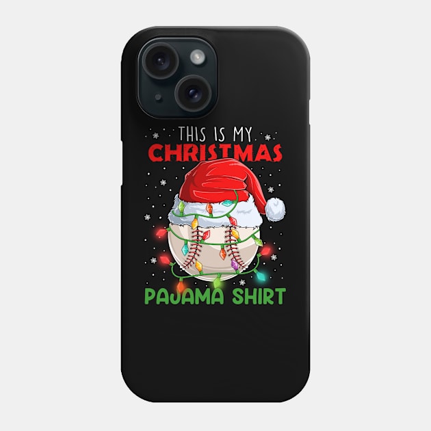 This is my Christmas Pajama shirt Baseball ball Christmas lights Phone Case by petemphasis