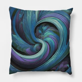 Marine blue swirls Pillow