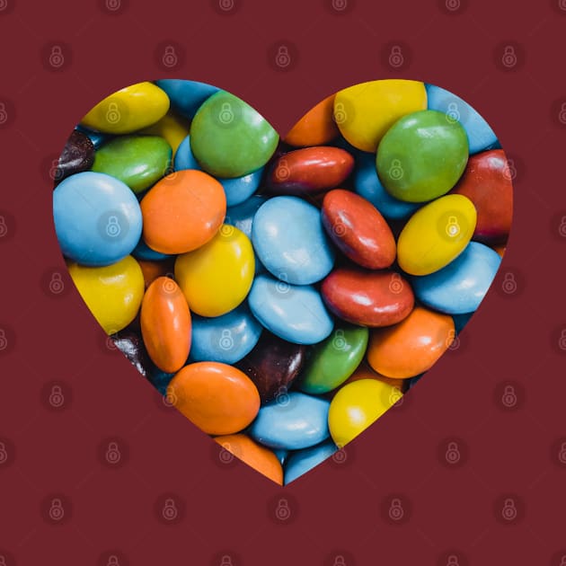 Vintage Colorful Candy Chocolate Photograph Heart by love-fi