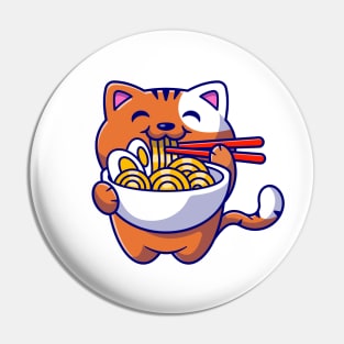 ramen and cute cat Pin