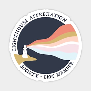 Lighthouse appreciation society life member retro stripes Magnet