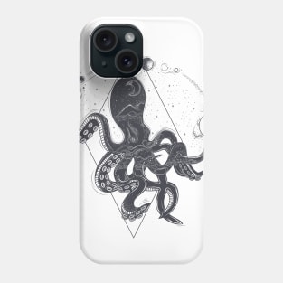 Gemoetric Octupus in space Phone Case