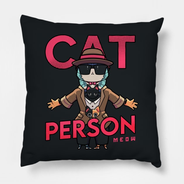 Cat Person Pillow by Susto