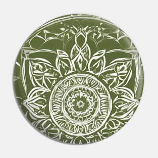 Elegant Green Mandala Artwork No. 773 Pin