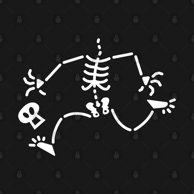 Beheaded skeleton in a hurry running after his own skull by zooco