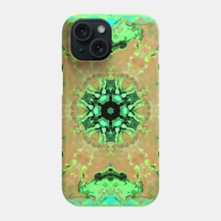 Psychedelic Mandala Flower Orange and Green Phone Case