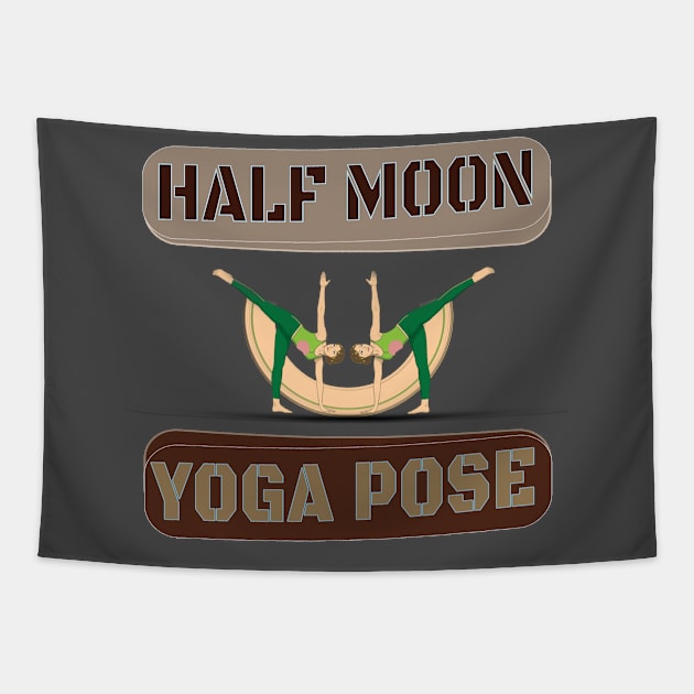 Half moon yoga pose Tapestry by TeeText