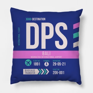 Bali (DPS) Airport Code Baggage Tag Pillow