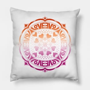 Lesbian Pride Mandala Pillow