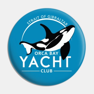 Orca Bay Yacht Club - reverse white Pin