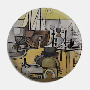 Abstract Dungeness Boats Pin