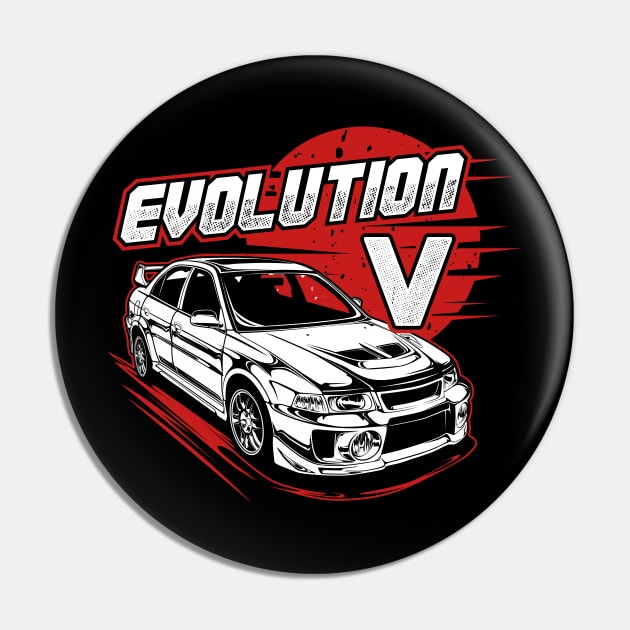 Lancer Evolution V (White Print) Pin by idrdesign