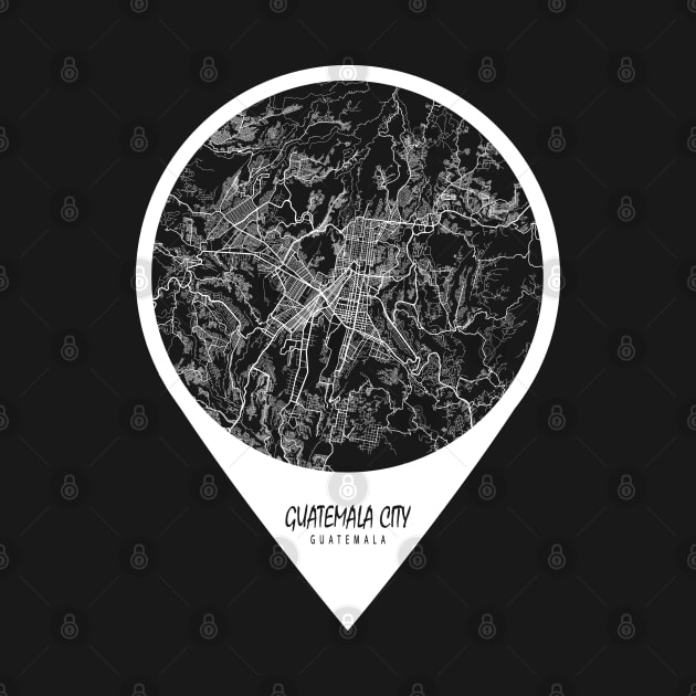 Guatemala City Map - Travel Pin by deMAP Studio