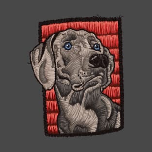 cool doggo! patch like weimaraner dog graphic T-Shirt