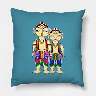 Folk art DEVOTEES OF KRISHNA Pillow