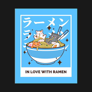 Cute Cats In Love With Ramen T-Shirt