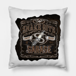 Snake Bite Hot Rod Garage Pillow