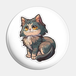 Majestic Maine Coon Cat Sticker Pin