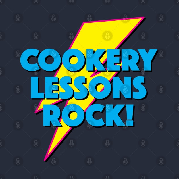 COOKERY LESSONS ROCK! LIGHTNING LOGO SLOGAN FOR TEACHERS, LECTURERS ETC. by CliffordHayes