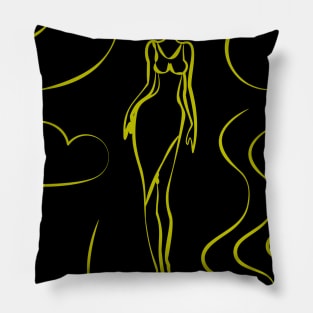 dancing girl with moon and stars Pillow