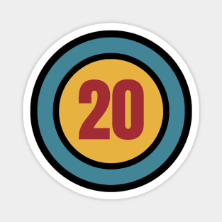 The Number 20 - twenty - twentieth Magnet