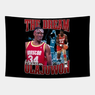 Hakeem Olajuwon The Dream Basketball Legend Signature Vintage Retro 80s 90s Bootleg Rap Style Tapestry