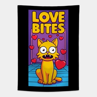 Love bites, Sarcastic cat Tapestry