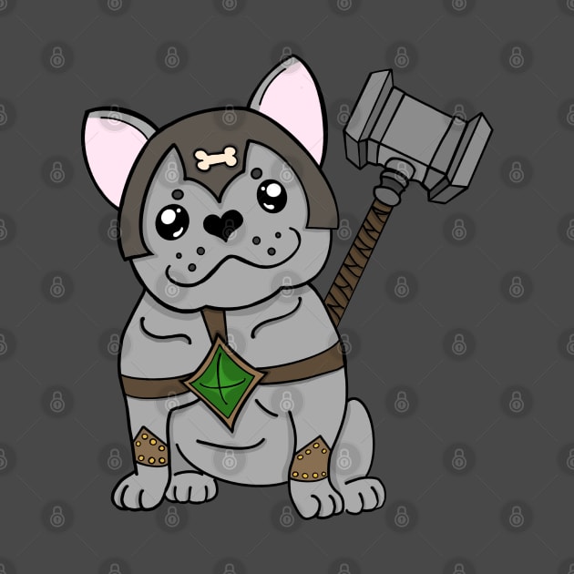 Frenchie Fighter | Barbarian | French Bulldog | Fantasy Art | DND Dogs by Roll 4 Cuteness 