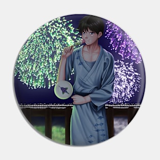 Shinji Ikari in Kimono Background Pin